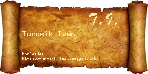 Turcsik Iván névjegykártya